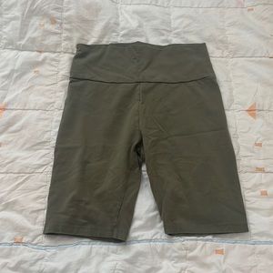Q Olive green biker shorts